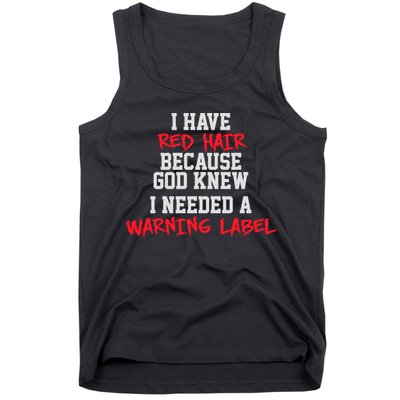 Red Head Warning Label Tank Top