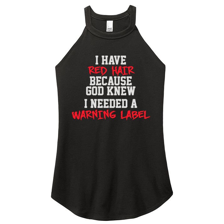 Red Head Warning Label Women's Perfect Tri Rocker Tank