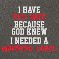 Red Head Warning Label Cotton Canvas Backpack