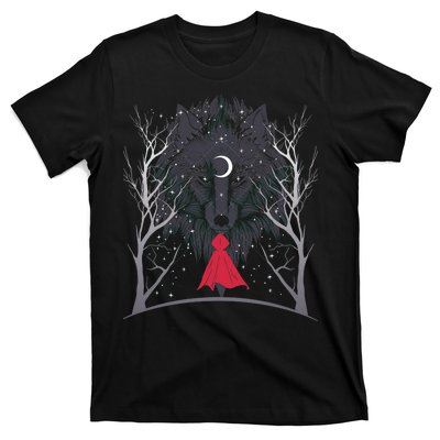 Red Hood Night Wolf Moon Crest T-Shirt