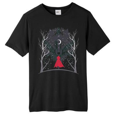 Red Hood Night Wolf Moon Crest Tall Fusion ChromaSoft Performance T-Shirt