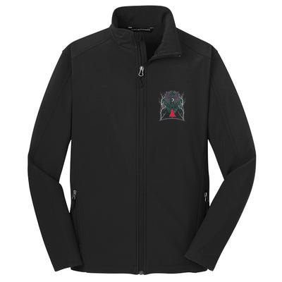 Red Hood Night Wolf Moon Crest Core Soft Shell Jacket