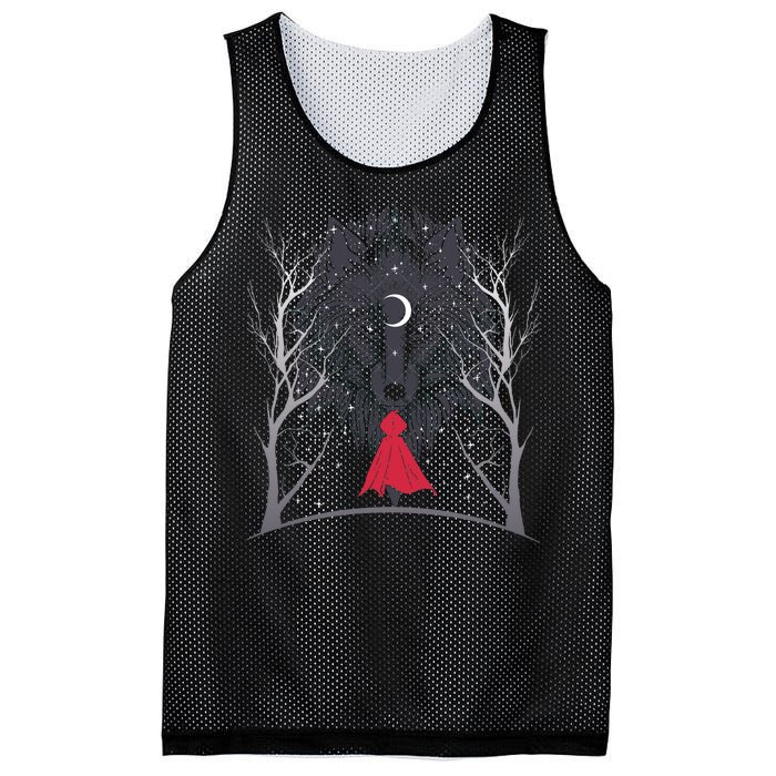 Red Hood Night Wolf Moon Crest Mesh Reversible Basketball Jersey Tank