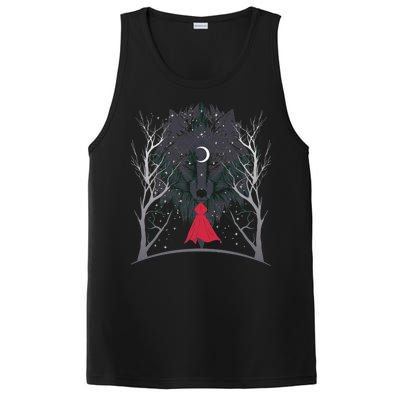 Red Hood Night Wolf Moon Crest PosiCharge Competitor Tank