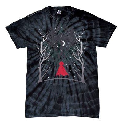 Red Hood Night Wolf Moon Crest Tie-Dye T-Shirt