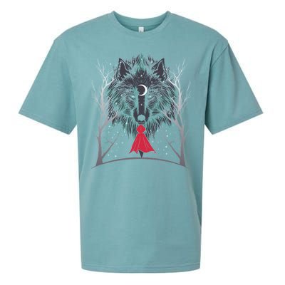 Red Hood Night Wolf Moon Crest Sueded Cloud Jersey T-Shirt