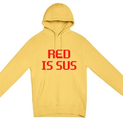 Red Is Sus Imposter Among Us Premium Pullover Hoodie