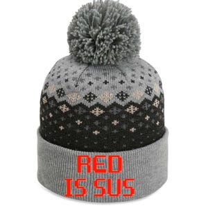 Red Is Sus Imposter Among Us The Baniff Cuffed Pom Beanie