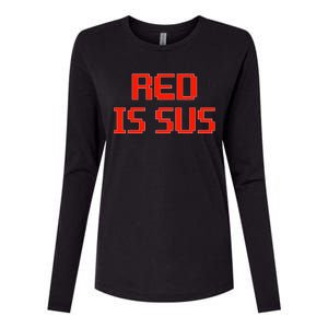 Red Is Sus Imposter Among Us Womens Cotton Relaxed Long Sleeve T-Shirt