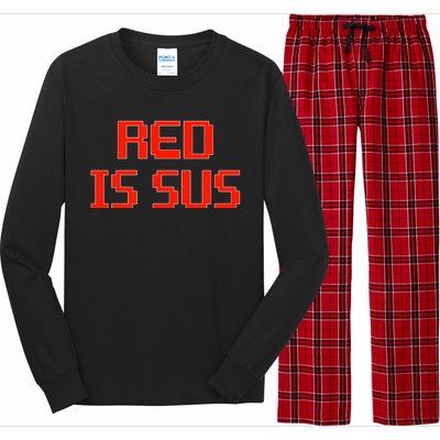 Red Is Sus Imposter Among Us Long Sleeve Pajama Set