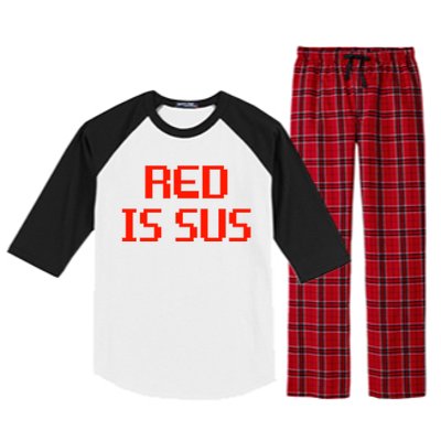 Red Is Sus Imposter Among Us Raglan Sleeve Pajama Set