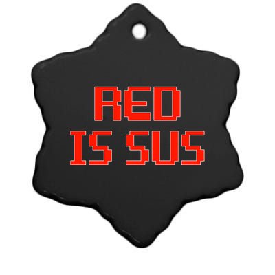 Red Is Sus Imposter Among Us Ceramic Star Ornament