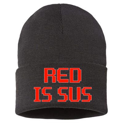 Red Is Sus Imposter Among Us Sustainable Knit Beanie