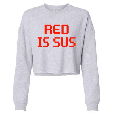 Red Is Sus Imposter Among Us Cropped Pullover Crew