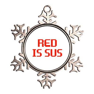 Red Is Sus Imposter Among Us Metallic Star Ornament