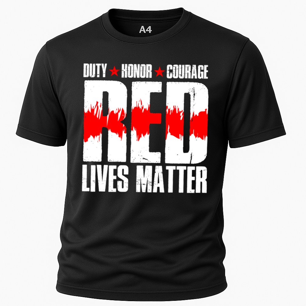 Red Lives Matter Cooling Performance Crew T-Shirt