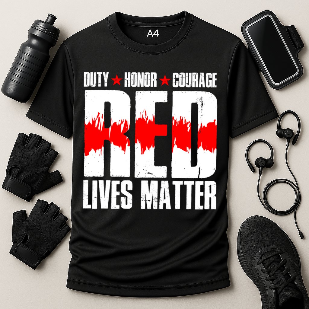 Red Lives Matter Cooling Performance Crew T-Shirt