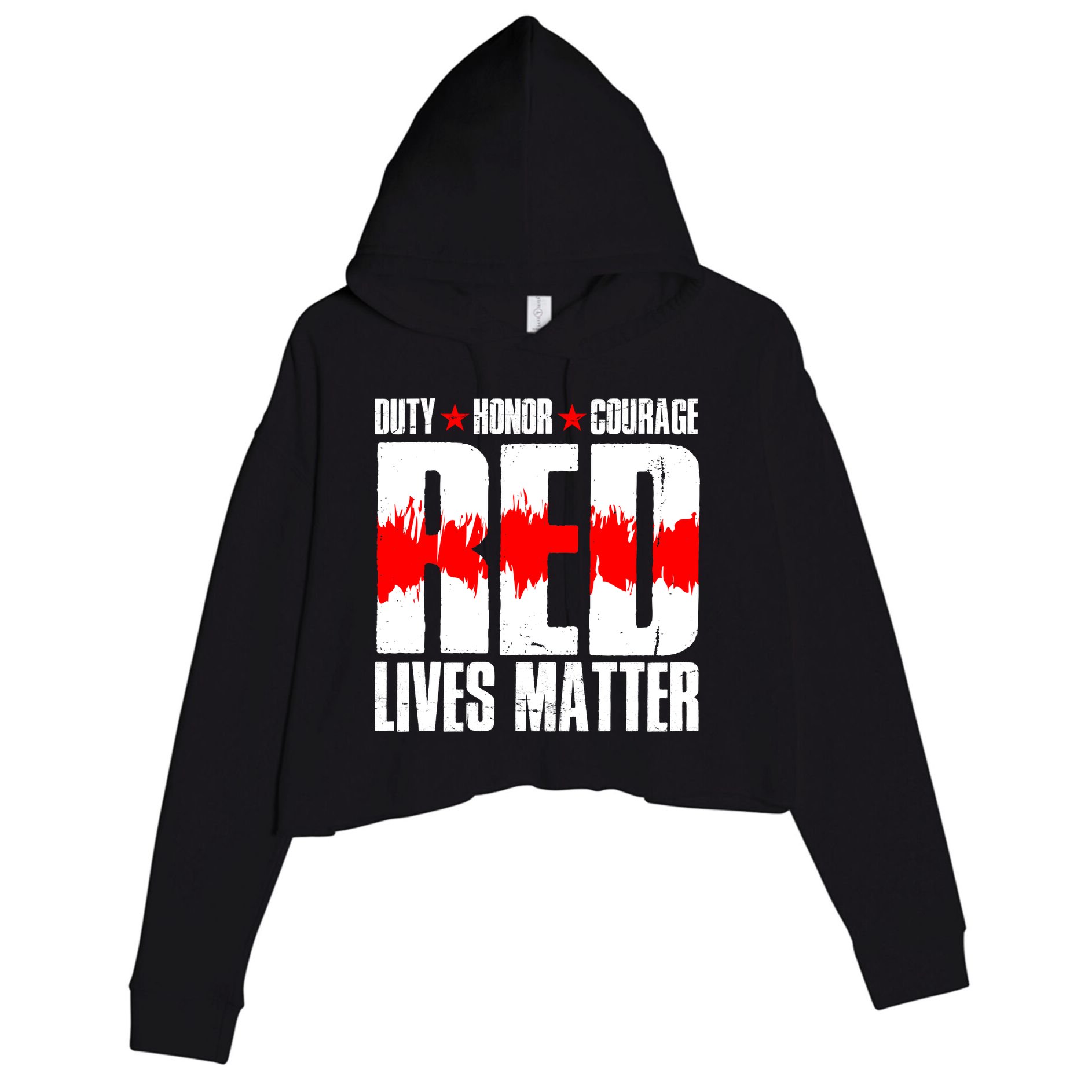 Red Lives Matter Crop Fleece Hoodie