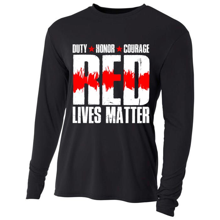 Red Lives Matter Cooling Performance Long Sleeve Crew