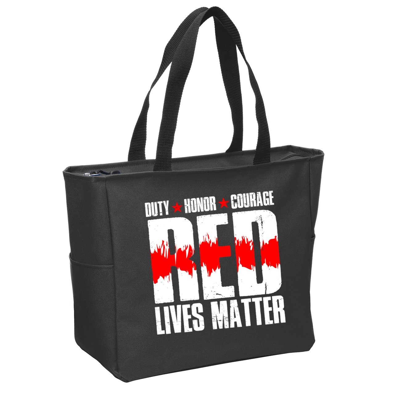 Red Lives Matter Zip Tote Bag