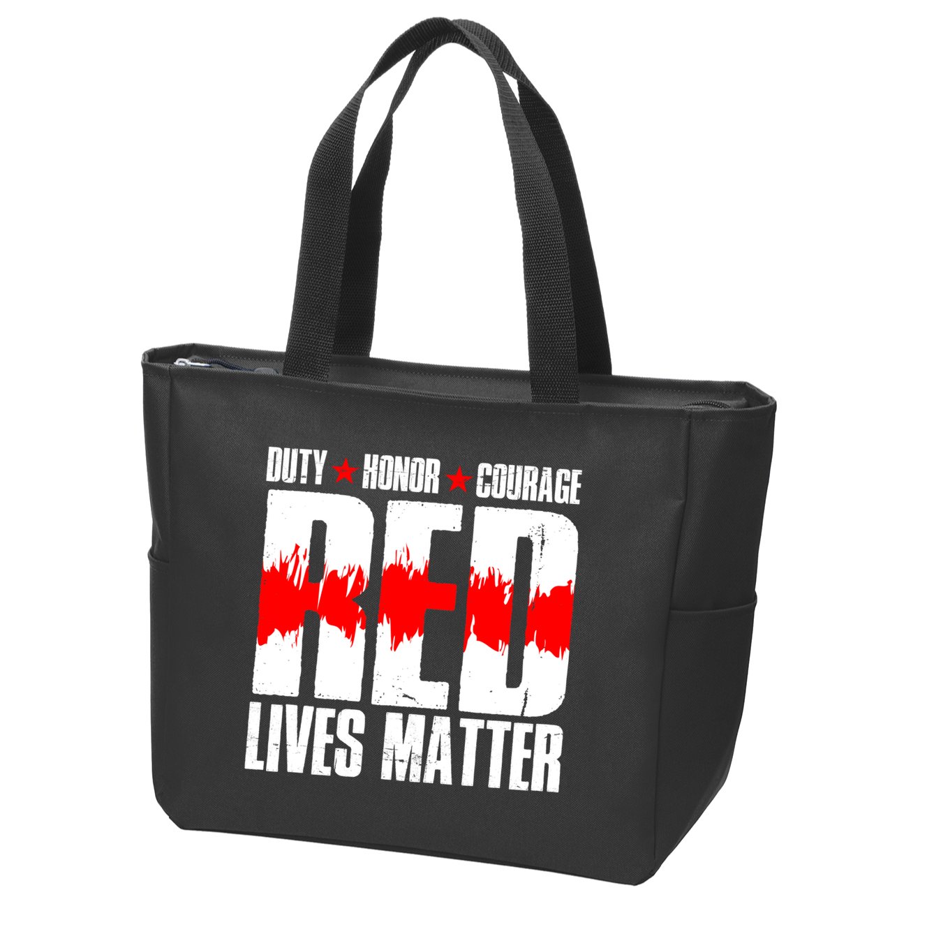 Red Lives Matter Zip Tote Bag