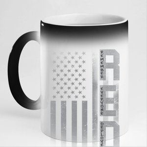 RED Remember Everyone Deployed 11oz Black Color Changing Mug