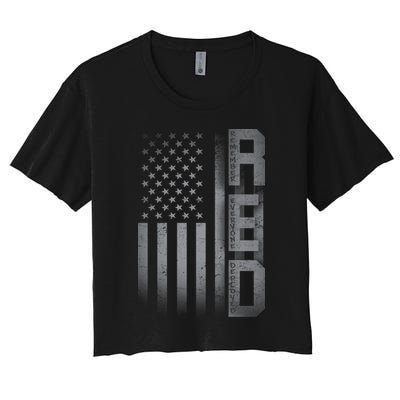RED Remember Everyone Deployed Crop Top