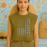 RED Remember Everyone Deployed Garment-Dyed Women's Muscle Tee