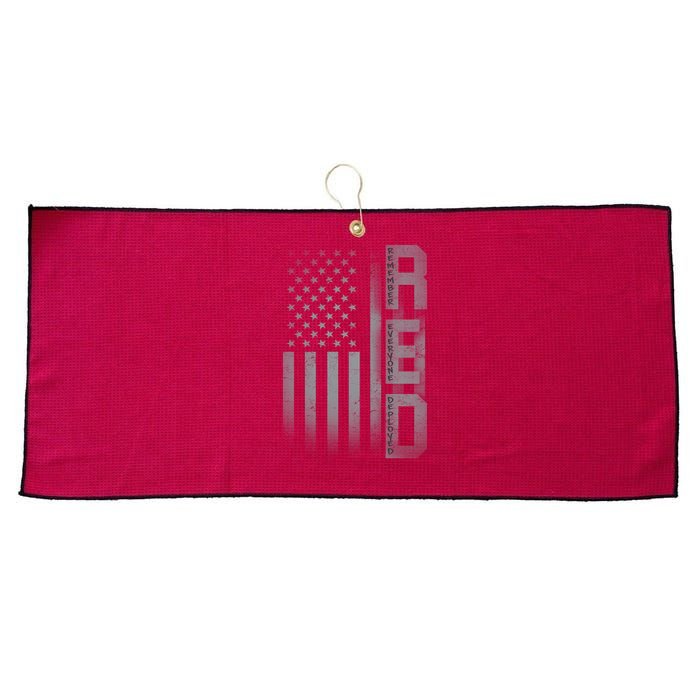 RED Remember Everyone Deployed Large Microfiber Waffle Golf Towel