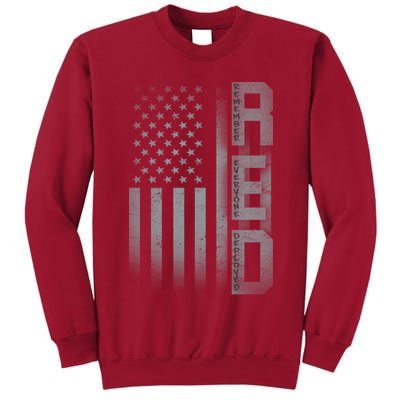 RED Remember Everyone Deployed Tall Sweatshirt