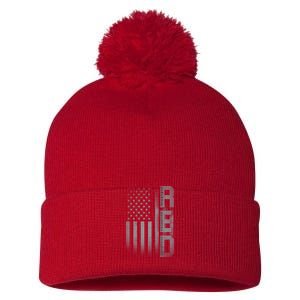 RED Remember Everyone Deployed Pom Pom 12in Knit Beanie