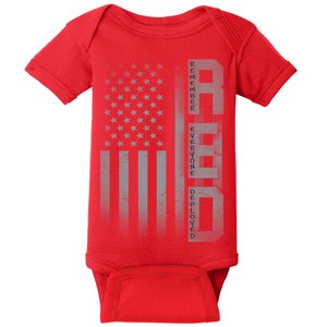 RED Remember Everyone Deployed Baby Bodysuit