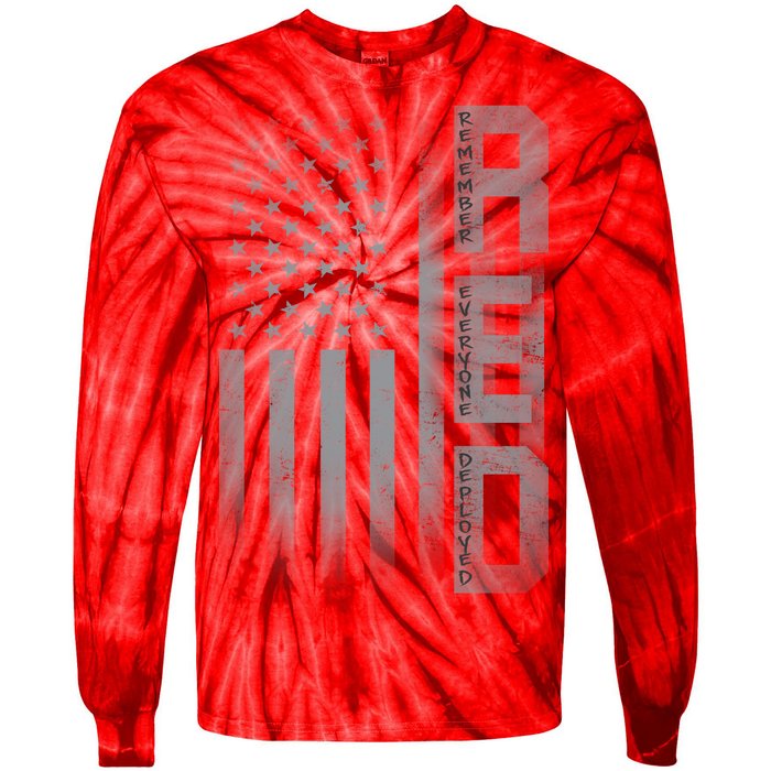 RED Remember Everyone Deployed Tie-Dye Long Sleeve Shirt