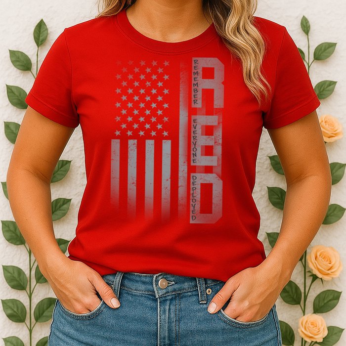 RED Remember Everyone Deployed Womens T-Shirt