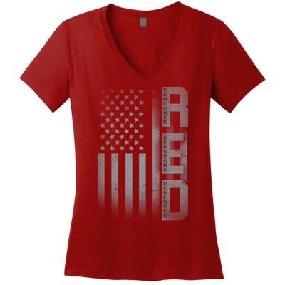 RED Remember Everyone Deployed Women's V-Neck T-Shirt