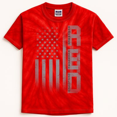 RED Remember Everyone Deployed Kids Tie-Dye T-Shirt