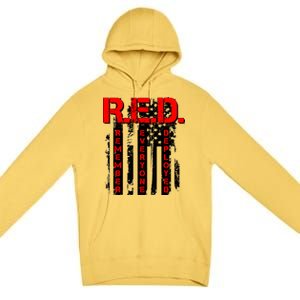 RED Remember Everyone Deployed Distressed Flag Premium Pullover Hoodie