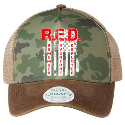 RED Remember Everyone Deployed Distressed Flag Legacy Tie Dye Trucker Hat