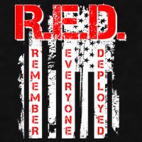 RED Remember Everyone Deployed Distressed Flag Ladies PosiCharge Tri-Blend Wicking Tank