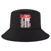 RED Remember Everyone Deployed Distressed Flag Cool Comfort Performance Bucket Hat