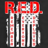 RED Remember Everyone Deployed Distressed Flag Cool Comfort Performance Bucket Hat