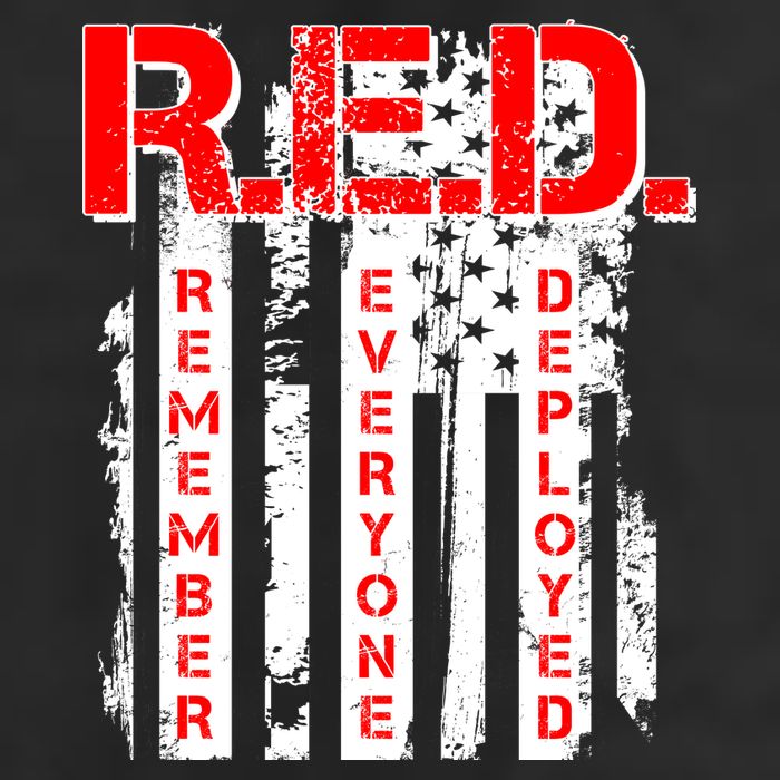 RED Remember Everyone Deployed Distressed Flag Cool Comfort Performance Bucket Hat