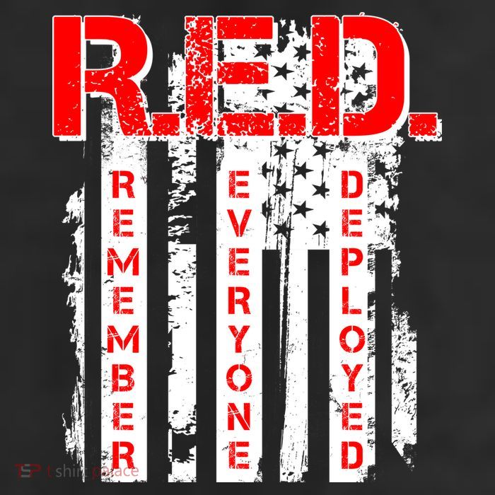 RED Remember Everyone Deployed Distressed Flag 7 Panel Mesh Trucker Snapback Hat