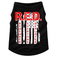 RED Remember Everyone Deployed Distressed Flag Doggie Tank