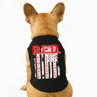 RED Remember Everyone Deployed Distressed Flag Doggie Tank