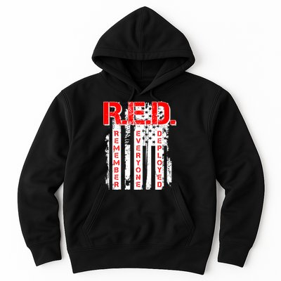 RED Remember Everyone Deployed Distressed Flag Hoodie