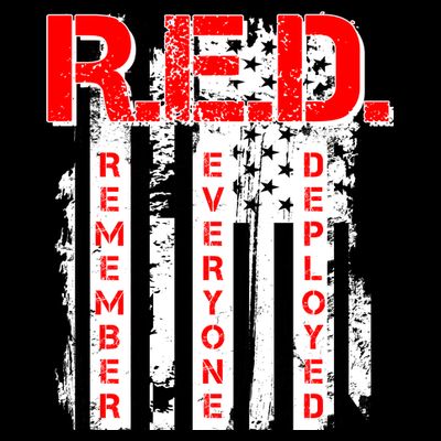 RED Remember Everyone Deployed Distressed Flag T-Shirt