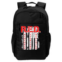RED Remember Everyone Deployed Distressed Flag Backpack