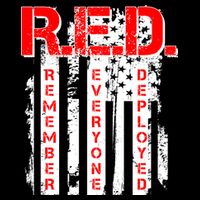 RED Remember Everyone Deployed Distressed Flag Button