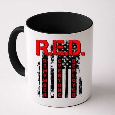 RED Remember Everyone Deployed Distressed Flag Coffee Mug